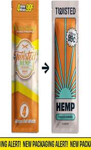 Twisted Hemp Wraps Natural Cigarette Rolling Papers Display | 4 Wraps Per Sleeve | Pack Of 15 | 60 Wraps Total - ColorD - 查看 2