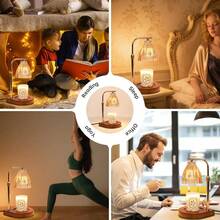 Lámpara de luz de velas, altura ajustable y cronómetro, 4 niveles de brillo, incluyendo 2 bombillas, decoración del hogar y el dormitorio, regalo Ideal para Navidad, cumpleaños de las mujeres o casa nueva - 1 - Ver 7