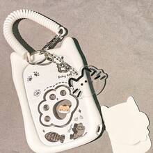 Cute Cat Design Card Holder With Keychain, Perfect For Student Bus Card, Subway Card And Campus ID Card - Durable And Stylish Document Protector, Student Accessories | Silicone Case - Color - View 17