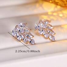 1 para eleganckich kolczyków z motywem liści, wyjątkowa elegancka biżuteria