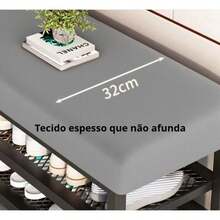 Industrial Style Shoe Rack Organizer Bench - 120cm - Gray 100cm - View 6