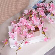 42.91 英寸深粉色樱花树枝，带 4 个树枝，适合 DIY、花瓶填充、婚礼中心装饰、室内/室外家庭派对婴儿淋浴花园装饰 - 彩色 - 查看 5