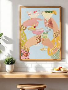 1 buc Postere vintage pentru cocktailuri, Artă murală pe pânză de bar Postere pentru cocktailuri cu lămâie, Artă murală pe pânză cu tocuri înalte colorate Decor dormitor, Decor living, Decor birou, Decor perete sufragerie, Decor cămin, Artă murală, Decor perete, Decor casă, Decor cameră, Artă murală pe pânză, Postere, Artă murală cu ramă, Ramă opțională