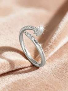 Rundraw 2026 New Adjustable Gold Ring With Zirconia Stone, Suitable For Men And Women, Ideal As Party And Holiday Gift, Luxury Jewelry Choice For Couples And Wives, Christmas And New Year Gift - 鐘 - 查看 3