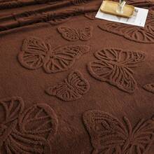 1 pieza Manta de felpa de jacquard de mariposa bohemia gruesa, suave y cálida, de doble uso como ropa de cama, manta, decoración para sala de estar, dormitorio, dormitorio, oficina, automóvil, viaje, picnic, fiesta, todo el año