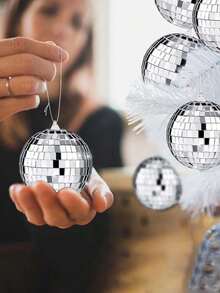 1pc Large Disco Ball Hanging Decoration, Mirrored Disco Lighting Ball For DJ, Club, Stage, Bar, Party, Wedding, Holiday - Stylish And Fun Silver Disco Sphere Decoration - 銀色 - 查看 6