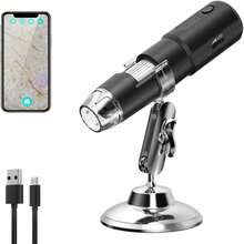 Skybasic Wireless Digital Microscope, 50X-1000X Magnification, WiFi Portable Handheld Microscope With Adjustable Stand And High Definition USB Microscope Camera, Compatible With IPhone, Android, IPad, Windows PC