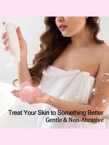 1 pezzo Spugna per il viso a forma di cuore rosa in konjac, tampone per lavaggio facciale delicatamente esfoliante, cuscinetto detergente naturale e morbido