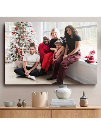 [Personalisierter Leinwanddruck] 1 Stück personalisierter, individueller Foto-Leinwanddruck mit Rahmen | Familienbild, Hochzeit, Reise Wandkunst - Leinwand mit Umrandung, einfache Aufhängehaken - Wohnzimmer, Schlafzimmer, Büro Dekoration - Keine Elektrizität erforderlich - perfektes Geschenk für Heimdekoration, gemütliche Atmosphäre, langanhaltend Kunst, Hochzeitspaare