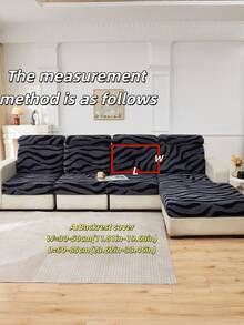 1 pieza Funda de cojín de sofá antiensuciamiento de tela suave y esponjosa con estampado de cebra, tela de jacquard de felpa gruesa con contraste de colores negro y gris, adecuada para cubrir el respaldo, 1/2/3/4 plazas o chaise longue de sofá en otoño/invierno