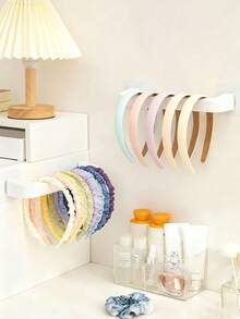 1 件/2 件发夹和头带收纳架，无需钻孔 - 白色 - 查看 7