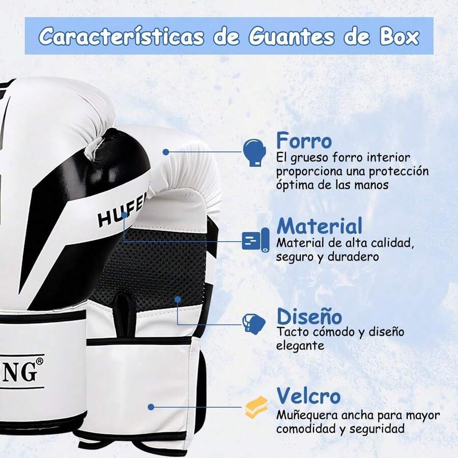Guantes de Box Profesional, Guante de Entrenamiento para Adulto Boxeo Boxing Gloves Durable Transpirable Gloves MMA 12oz para Mujer Hombre Boxeo Artes Marciales Mixtas Kickboxing Muay Thai - 1 - Ver 1