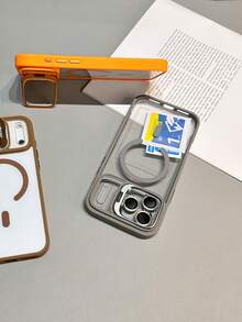 Phone 17 Pro Max Phone Case With A Magnetic Transparent Back For Phone Models 16, 15, 14, 13, 12, And 11 Pro Max Plus, Featuring A Metal Lens Holder And Protective Glass Lens Cover. - Màu xám đen - Xem 7