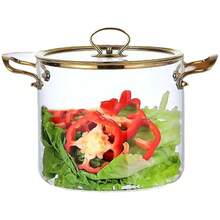 Garnek do zupy o dużej pojemności ze szkła borokrzemianowego, wielofunkcyjny garnek z podwójnym uchem, domowy garnek gazowy, garnek o dużej pojemności, odporny na wysokie temperatury, odpowiedni do kuchenki mikrofalowej, odpowiedni na Halloween, Boże Narodzenie i inne święta. Ze względu na specjalny proces produkcji mogą występować drobne ślady, które nie wpływają na użytkowanie i wygląd. - Wielokolorowe - Zobacz 5