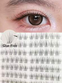 120 片无胶柔软自然假睫毛，精致向日葵图案，C 型卷翘睫毛