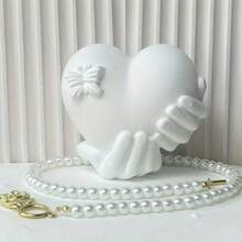 Molde de yeso con forma de corazón, molde de resina, molde para velas, adecuado para múltiples propósitos DIY, ideal para hacer decoraciones para el Día de San Valentín, fiestas y días festivos - Blanco - Ver 3