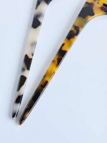 极简主义大理石纹理醋酸纤维长柄尖尾梳，高端豹纹防静电顺发顺发梳，美发套装，美发工具套装，美发工具 - 彩色 - 查看 2