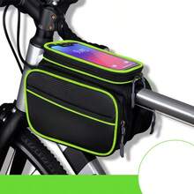 1PC Bicycle Rack Bag, Waterproof Top Tube Bag, Mobile Phone Pocket With Touch Screen, Bicycle Accessory Bag, Suitable For Road And Mountain Bikes