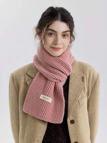 1 szt. Jednokolorowy szalik, elegancki i wszechstronny na jesień/zimę, przyjazny dla skóry, teksturowany w paski, odpowiedni na wyjścia, randki, do noszenia na co dzień lub do pracy