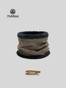 TUGGUO Men's Winter Fleece-Lined Snood Scarf - 3 Colors Warm Knitted Neck Warmer, Thickened Cold Weather Neck Gaiter For Outdoor Skiing Hiking, Stylish & Cozy Neckwear By TUGGUO