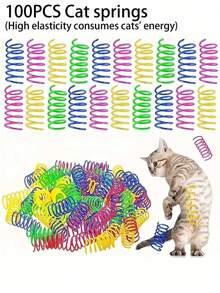 Giocattoli per gatti, palle a molla retrattili, tubi a molla colorati, palline rotanti interattive, spirali vivaci, giocattoli a molla per topi in gabbia, forniture per animali domestici da interno, resistenti e duraturi, incoraggiano i gatti a fare esercizio, colore casuale