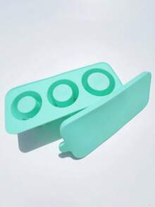 1pc Silicone Ice Cube Tray With Lid, Easy Release & Cleaning, Fits All Cups, Suitable For Parties, Reusable - Light Green - View 3