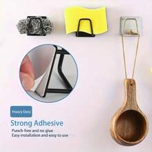 1-4 piezas Estante de esponja de acero inoxidable para cocina, rejilla de drenaje de fregadero sin perforaciones, estante de almacenamiento de esponja desmontable de doble capa, antihongo y antibacteriano, estante de almacenamiento de acero inoxidable - Autoadhesivo resistente, rejilla de secado de fregadero de cocina, gancho de estante de esponja de limpieza