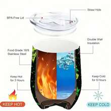 Nightmare Before Christmas Stainless Steel Mug - 12oz Double-Wall Vacuum Insulated Cup, Wear-Resistant, , Dishwasher , Perfect For Hot & Cold Drinks, Christmas Halloween Gift Fo - White - View 8