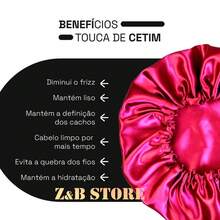 Touca de Cetim  Antifrizz Cor Pink – Kit com 06 Unidades Para Cabelos Cacheados, Crespos ou Alisados – REVENDA - ATACADO - Pink - Visão 5