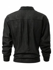 قميص كاجوال رجالي عتيق من الكتان، خريفي