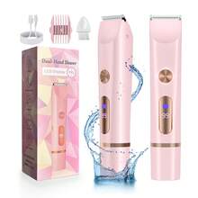 Women Bikini Trimmer, Dual-Head Hair Trimmer For Women,2-In-1 Bikini Shaver With Ceramic Blade Heads & Type-C Charging Port, Electric Razors For Women Pubic Hair,Underarms,Legs,Arms,Face