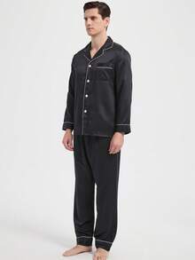 بدلة بيجامة كاجوال جديدة للرجال، ملابس خريف وشتاء