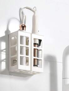 1pc Wall Mounted Hair Accessory Storage Rack, Used For Curlers, Combs, And Straighteners, Non Drilled Bathroom Storage, Hair Accessory Storage Box. Curling Wand Storage Box, Home Wall Straight Hair Straightener Storage Rack Without Punching Holes. Hairdressing Tool Organizer Box. Bathroom Storage Rack, Home&Daily Necessities, Bathroom Storage&Storage. Convenient And Practical