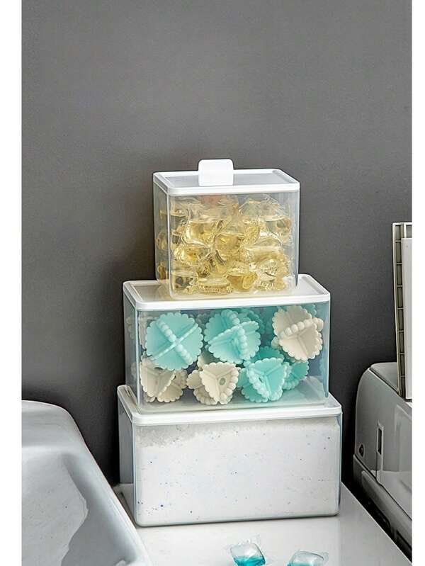 Large-Capacity Laundry Detergent Containers And Storage Bins With Handles, Large Laundry Room Organizing Jars And Storage Bins With Lids And Handles, Used For Dispensing Laundry Detergent, Detergent, And Scent Boosters.