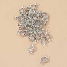 40 piezas de dijes con cuentas de cristal transparente de un solo/doble bucle, accesorios de joyería DIY