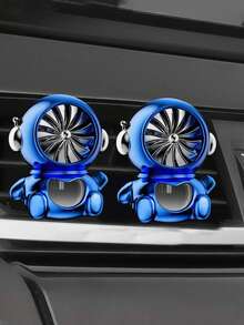 汽车空气清新剂宇航员香味用于空调出风口，带旋转风扇，装饰性和持久淡香味 E E 情人节情人用品婚礼物品