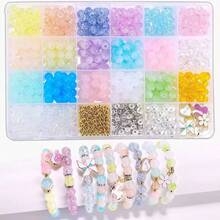1 Box 24pcs Crystal Beads, Bracelet & Jewelry Making Kit, Suitable For Holiday Gifts