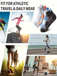 5 Paar unisex atmungsaktive, strapazierfähige, antibakterielle, geruchshemmende Kurzsocken, ideal für Sport, Outdoor, Büro - Verschiedenfarbig - Übersicht 2