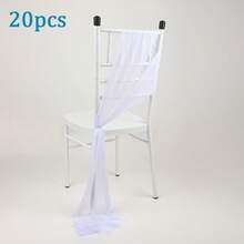 1pc/5pcs/10pcs/20pcs Cheese Cloth Chair Sash, Wedding Aisle Decor Chair Bow Sash Design, Universal Chair Cover Sash For Wedding Reception Party Hotel Event Decoration