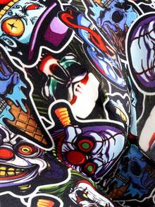 10pcs/Pack Men's Printed Graffiti Breathable Boxer Briefs - Black - View 5