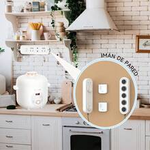 QianMu 6 Piezas Soporte Magnéticos para Organizador de Control Remoto, Soporteíble Autoadhesivo para Montaje Pared, porta Controles Tv, porta Router, Controles, Objetos Pequeños (Negro) - blanco - Ver 5