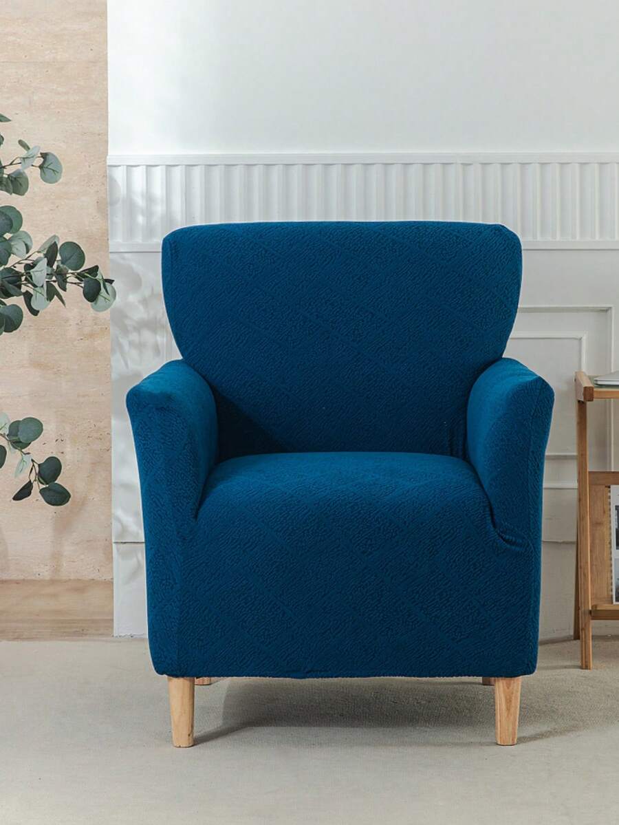 1 件加厚提花躺椅沙发套，可洗宴会椅套 - 寶藍色 - 查看 1