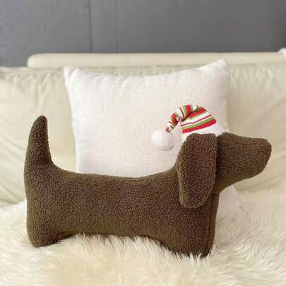 1 pezzo Cuscino decorativo natalizio in peluche verde e carino per cani, cuscino decorativo natalizio per la casa