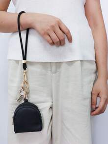 1pc Mini Backpack Keychain With Wrist Keychain Cute Cosmetic Bag For Women PU Leather Makeup Bag Key Pocket Lipstick Bag Coin Bag Data Cable Organizer Zipper Pouch Wallet Mini Wallet Purse Wallet Wristlet Wallet Card Wallet