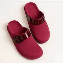 Women's Mule Babuche Cozy Clog Closed Cross Round Toe Buckle Detail MBAB - Màu Tím - Xem 5