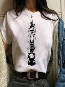 2025 Champion Tank Davis All Match American Fashion Brand Printed Men's And Women's Loose Summer Loose Short Sleeve T Shirt - 白色 - 查看 1