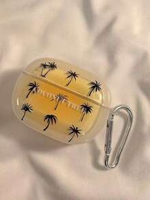 Coconut Tree Design Apple Wireless Earphone Anti-Drop Protective Case Suitable For AirPods Wireless Earphone Case, Scratch-Resistant And Anti-Fall - Clear - View 5