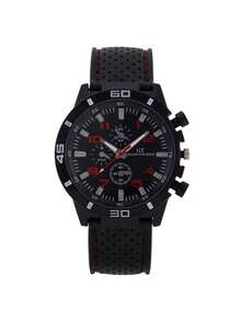 1 Piece/Set Men's Quartz Watch, Car Line, Casual And Personalized Silicone Strap, Sports Student Watch - Three-piece Set - View 9