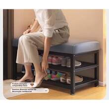 Industrial Style Shoe Rack Organizer Bench - 120cm - Gray 100cm - View 5