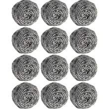 12/24pcs Steel Wool Scrubbers, Metal Kitchen Scouring Pads, Can Clean All Dirt, Suitable For Washing Dishes, Pots And Stoves. Reusable, Stainless Steel Brush, Heavy Duty Scouring Pads